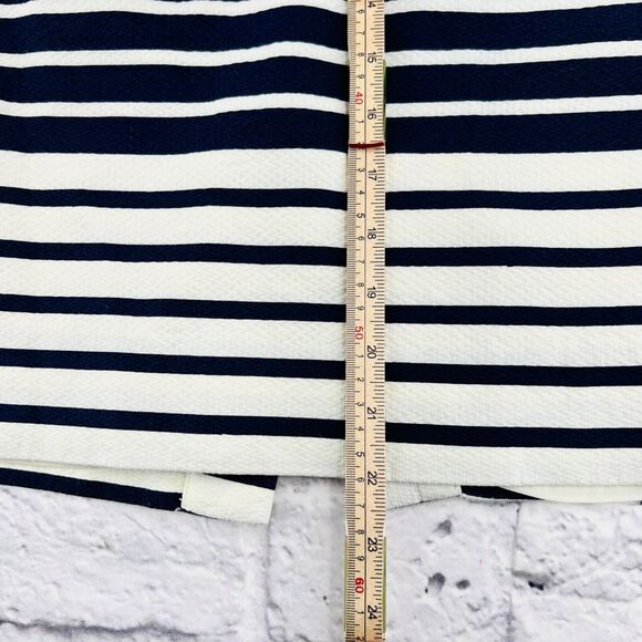 J CREW No. 2 Pencil Skirt in Colorblock Stripe Navy Size 10 Back Zipper Lined - Picture 8 of 10